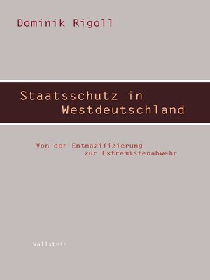 cover image of Staatsschutz in Westdeutschland